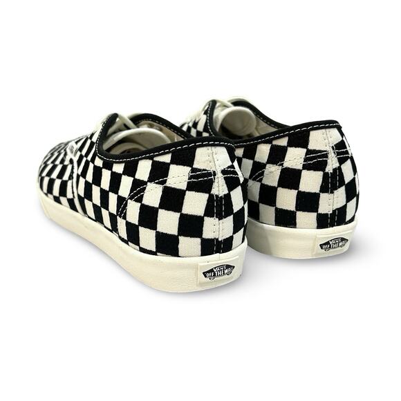 Vans Authentic Lowpro Embroidered Black Check Sneakers Women 9.5 / Men 8 Rare - Picture 7 of 8